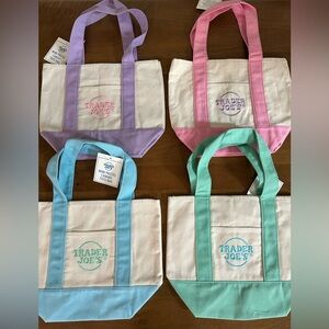 NWT Trader Joe's Canvas Tote Bag - Pastel Color Options *PICK ONE